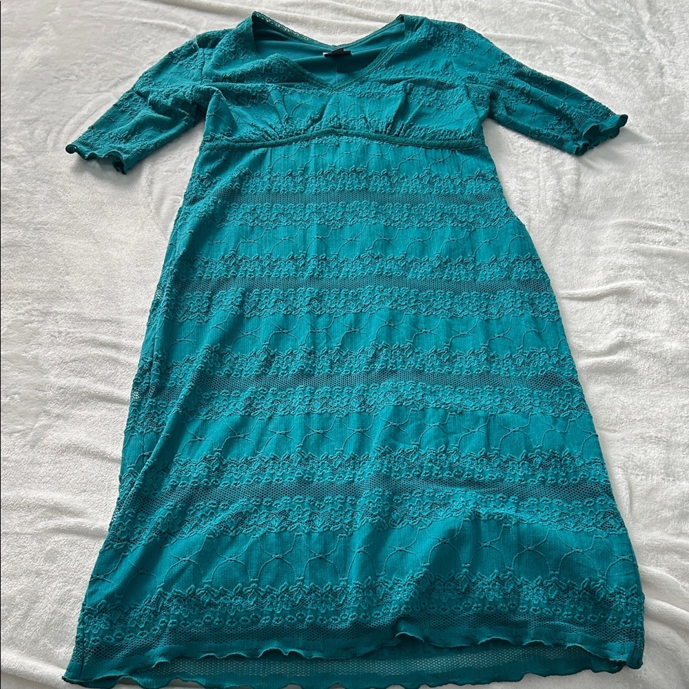 Rabbit Rabbit Rabbit Teal Long Sleeve Women’s Dress Size 10